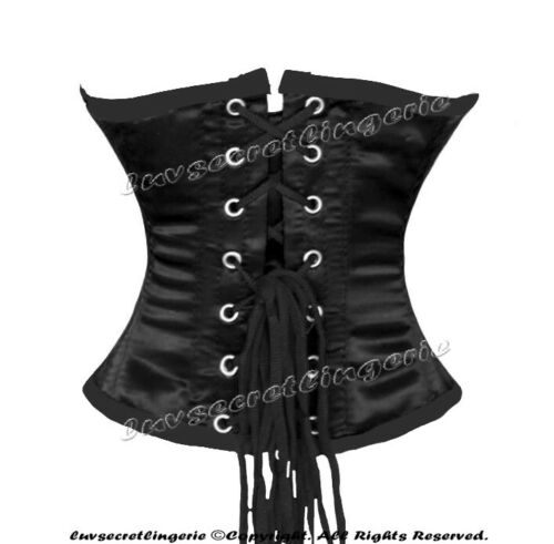 Black 28 steel bones boned Waist Training Underbust lace up corset